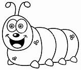 Caterpillar Coloring Pages Smiling Stock Illustration Print Color Depositphotos Kids sketch template