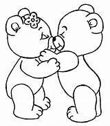 Coloring Pages Bear Kisses Kids sketch template