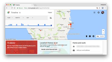 view manage  location history  google maps timeline