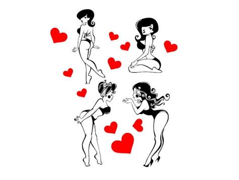 pin up girl sexy curly bikini woman silhouette svg vector etsy
