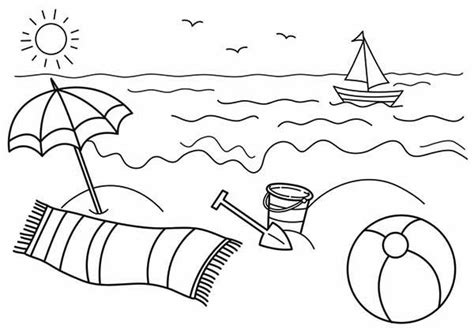 beach  nature  printable coloring pages