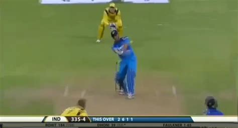 ms dhoni hits  humongous helicopter shot  land  ball    park