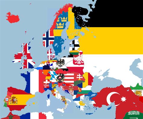 alternate map of europe with no united germany or italy