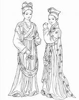 Dynasty Cinese Haneulcorea Abito Tang Dynasties 1297 Chinawhisper Hu Società sketch template