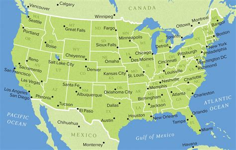 map  states  major cities   united states stock images