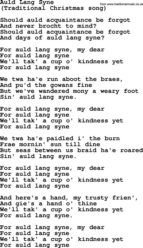 Bruce Springsteen Song Auld Lang Syne Lyrics