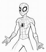 Coloring Miles Morales Spiderman Drawing Drawings Marvel Superheroes sketch template