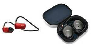 headphones for flying and swimming bose qc25 and sony walkman nwz w273s limited edition