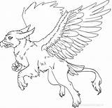 Griffin Gryphon Pegacorn Lineart Fanasy Galery Mythology Creature sketch template