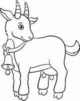 Goat Kid Coloring Vector Clip Pages Cute Farm Illustrations Similar sketch template