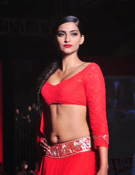 Sexy Sonam Kapoor Hot Navel Show Photos In Red Dress Hot