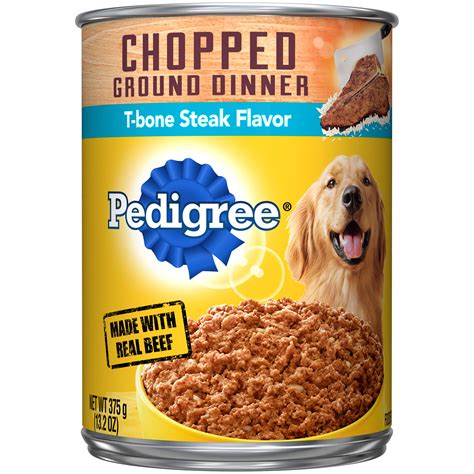 pedigree chopped ground dinner canned wet dog food  bone steak flavor