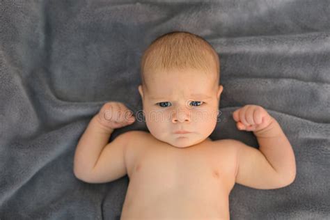 baby showing  muscles stock image image  beautiful