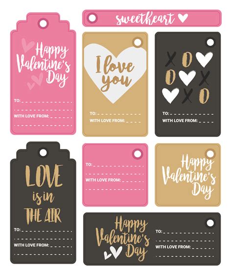 valentines gift tags    printables printablee
