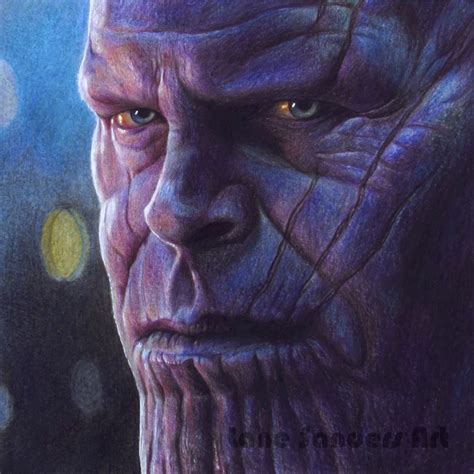 color pencil drawing  thanos  avengers infinity war