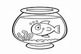 Fish Bowl Coloring Clipart Printable Clip Drawing Pages Sheet Cat Template Goldfish Cliparts Fishbowl Pet Colouring Color Pets Graphic Colour sketch template
