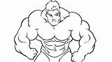 Bodybuilder Drawing Muscle Draw Arm Manga Body Man Builder Drawings Getdrawings sketch template