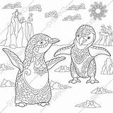 Coloring Pages Adult Emperor Mandala Penguin Penguins Etsy Adults Bird Friendship Getdrawings Getcolorings sketch template