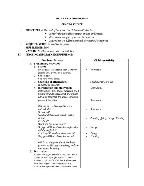 Detailed Lesson Plan In Filipino Grade Lesson Plan Examples Lesson