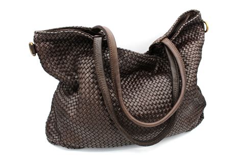 woven leather bag woven shoulder bag dark brown handbag etsy