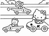 Kitty Hello Coloring Pages Driving Para Colorear Manejando sketch template