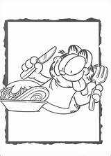 Garfield Knife Coloring Pages Fork Use Supercoloring Color Printable Meat Eat Book Popular sketch template