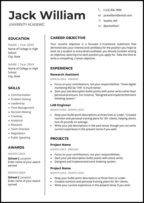 professional cv template word word printable