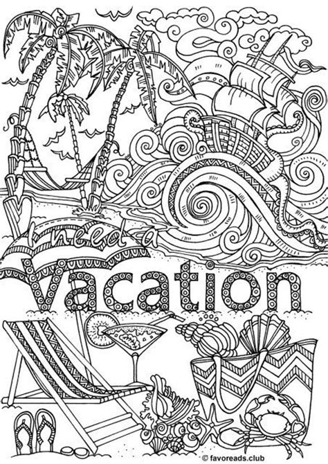 vacation printable adult coloring page  favoreads etsy canada