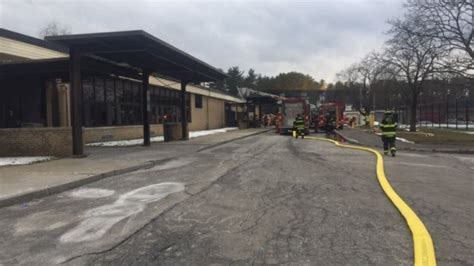 crews fight fire  ballston spa middle school school closed