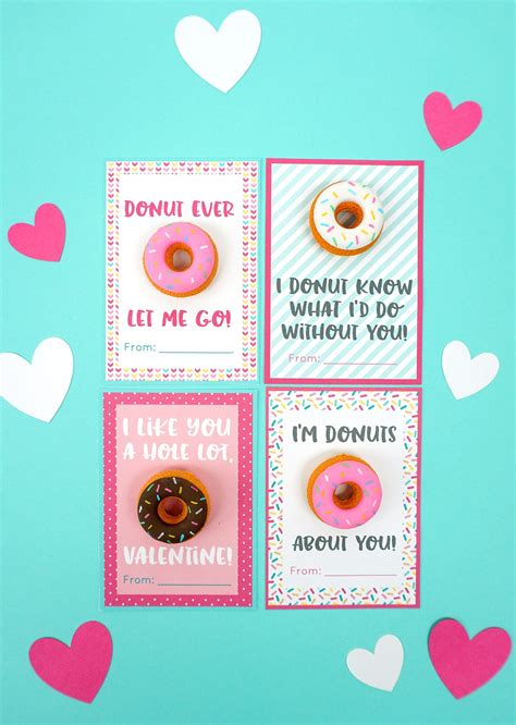 printable donut valentines day cards printable valentines cards