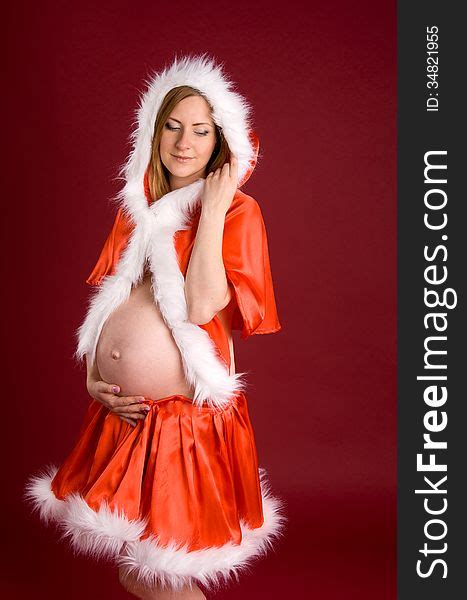 pregnant woman  suit snow maiden  stock images   stockfreeimagescom