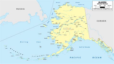 political map  alaska ezilon maps