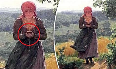Time Travel Painting From 1850s Appears To Show Girl Using Smartphone