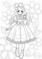 Coloring Pages Manga Adults Anime Coloriage 塗り絵 ぬりえ Book Fille Lolita Kawaii Adult Girls Cute Sheets 印刷 無料 かわいい Printable sketch template