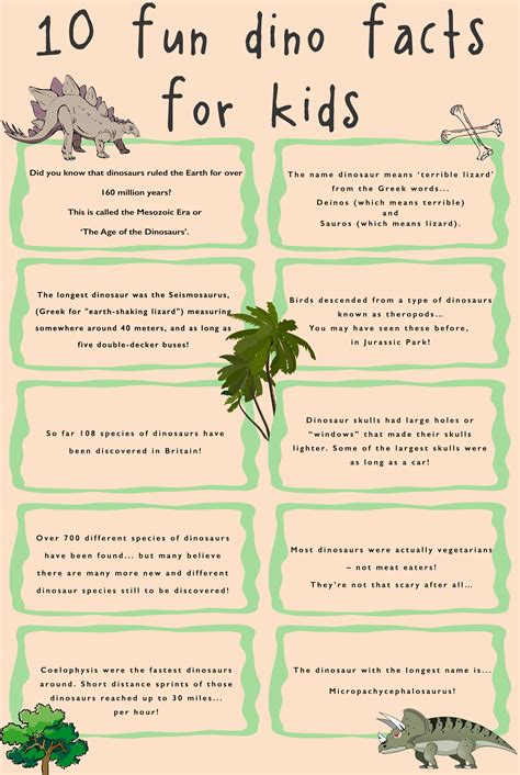 dinosaur printables fact posters  cards dinosaur facts  kids vrogue
