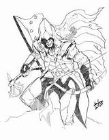 Kenway Connor Creed Colouring sketch template