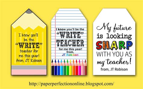 paper perfection   school teacher gift tags  sharpies