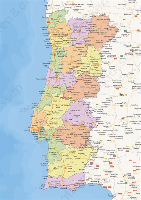 kaart van portugal gedetailleerde kaart van portugal zuid europa images   finder