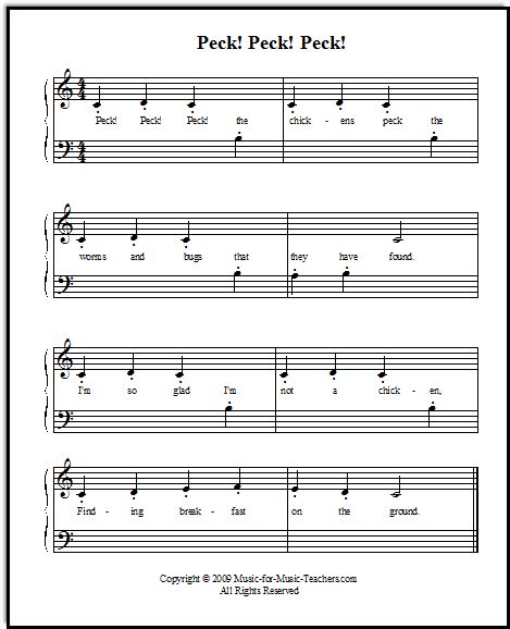 beginner piano sheet   students learning staccato