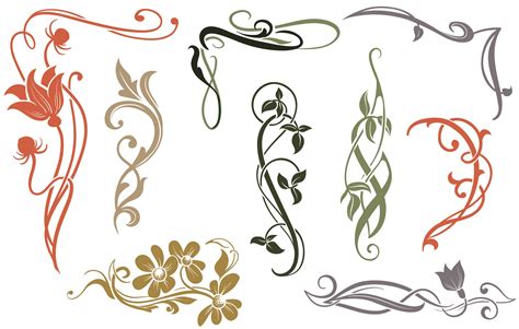 art nouveau accents clipart digital clip art instant  vintage design elements antique