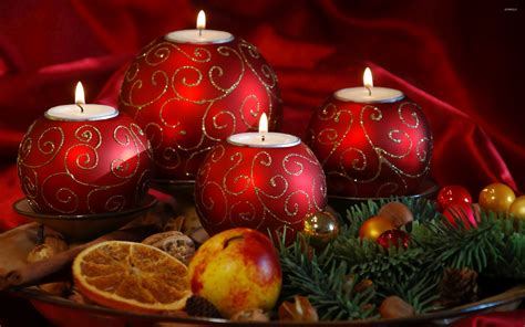 red christmas candles   plate wallpaper holiday wallpapers