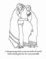 Coloring Pages Clothing Thanksgiving Native Wampanoag Winter Alaska Clothes African American Indian Colouring Culture Cloaks Kids Printable Capes Coats Preschoolers sketch template