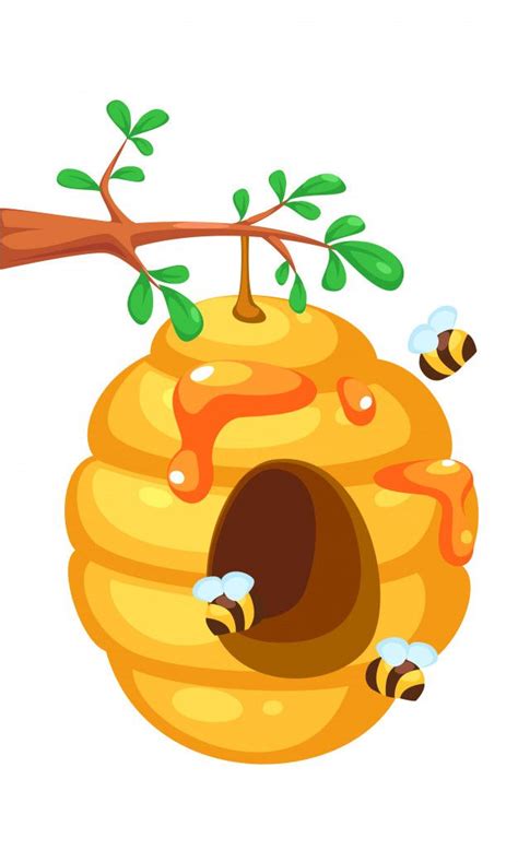 Bee Hive On Tree Cartoon Premium Vector Premium Vector Freepik