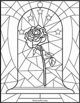 Coloring Rose Stained Glass Pages Adult Window Disney Printable Book Sheets Flower Colouring Color Favecrafts Pattern Print Books Alphabet Inspirational sketch template