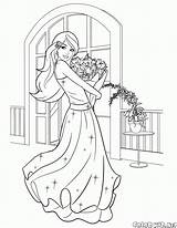 Barbie Coloring Dress Pages Elegant Bouquet Flowers sketch template