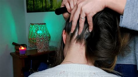 asmr scalp massage and hair play scratching brushing combing