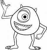 Mike Wazowski Monsters Inc Coloring Pages Drawing Draw Easy Characters Cartoon Monster Drawings Ink Disney Dibujos Step Printable Print Sully sketch template
