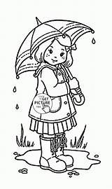 Coloring Umbrella Pretty Spring Pages Kids Girl Albanysinsanity sketch template