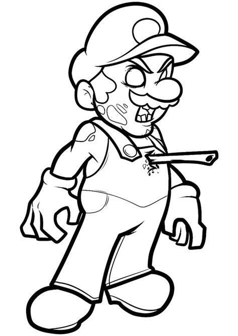 zombie mario coloring page  printable coloring pages  kids