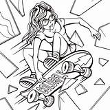 Coloring Girl Pages Skater Roller She Boy Realistic Ya Later Said sketch template